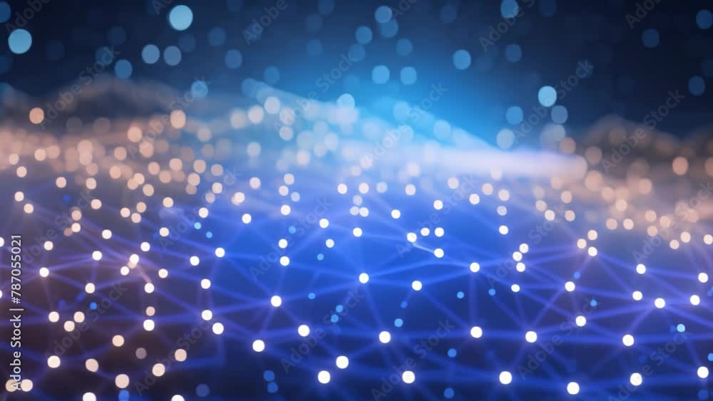 Leinwandbilder 3d rendering of abstract technology background with connecting dots and lines. network concept, abst