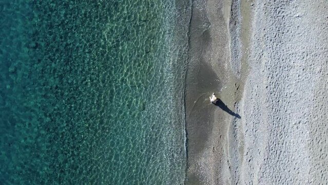 Sea aerial view. Sea texture. Tranquil turquoise sea. Summer concept. Datca, Turkey.