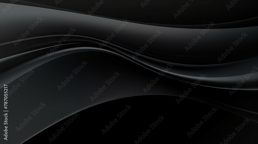 Poster dynamic black wave abstract: tech background for business and events