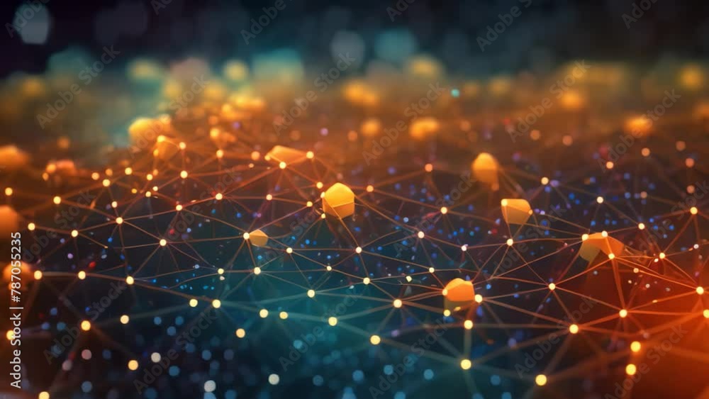 Poster abstract polygonal background with connecting dots and lines. 3d rendering, abstract digital connect