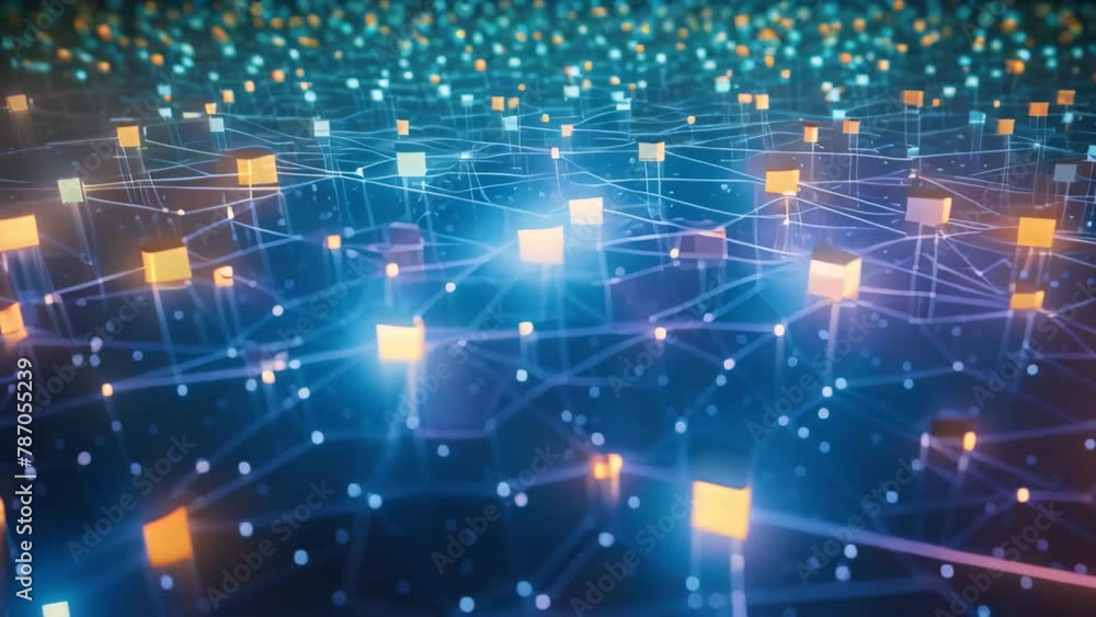 Poster abstract polygonal background with connecting dots and lines. 3d rendering, abstract digital connect