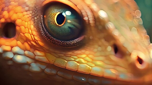 爬虫類の目クローズアップ,Generative AI 