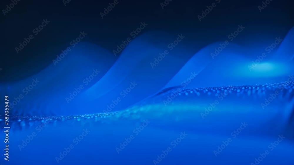 Leinwandbilder 3d illustration of abstract digital wave with particles and bokeh lights, abstract digital technolog
