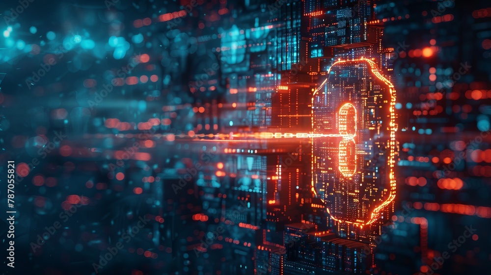 Poster immerse in the realm of digital security with quantum encryption, ensuring unparalleled protection f