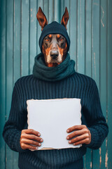 head of a Doberman dog