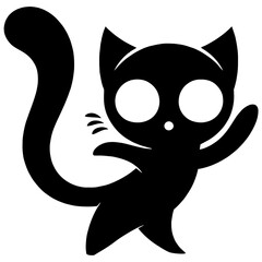 Performing funny and amusing poses, a cute cat with an exotic shape is depicted in the vector illustration