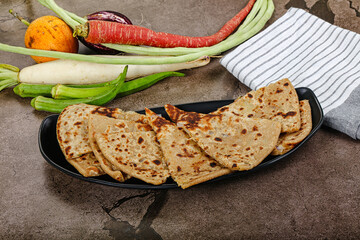 Indian Aloo Paratha - bread with potato