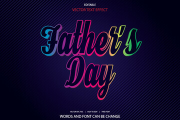 Fathers Day 3d editable text effect	