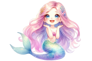 Cute mermaid clipart
