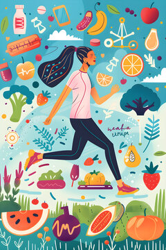Illustration depicting the numerous benefits of maintaining a healthy lifestyle