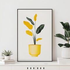 Vector art of yellow plant print, perfect for logos and designs
