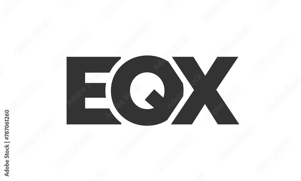 Poster eqx logo design template with strong and modern bold text. initial based vector logotype featuring s
