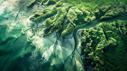 Aerial view of a stunning natural landscape