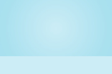 Obraz premium Empty blue soft smooth blur 3d room background, studio background in light blue gradient color, backdrop for display product, vector illustration 
