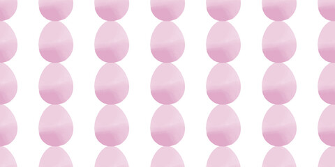 Cute illustration with colorful Easter eggs with watercolor texture, spring banner