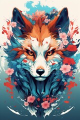 A cunning kitsune transforming into different forms - obrazy, fototapety, plakaty