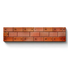 ruler bricklaying flat color - obrazy, fototapety, plakaty