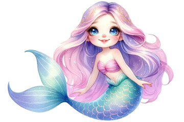 Cute mermaid clipart