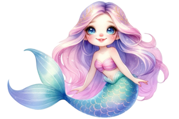 Cute mermaid clipart