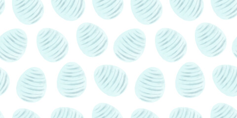 Cute illustration with colorful Easter eggs with watercolor texture, spring banner