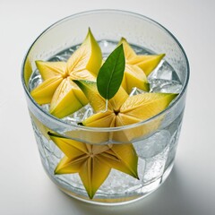 A drink with sliced star fruit