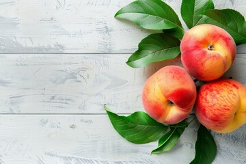 Fresh and ripe peach fruit banner for website, perfect for healthy eating concept design