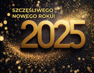 Szczęśliwego nowego roku 2025 - obrazy, fototapety, plakaty