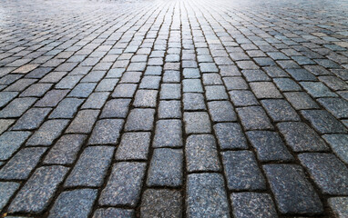 Empty of stone brick road
