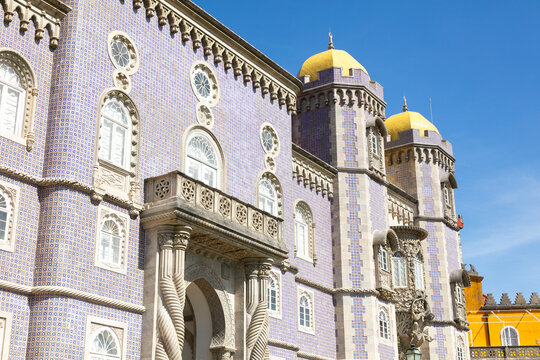 The Pena palace in Sintra, Portugal (Parque e Palacio Nacional da Pena), A UNESCO World Heritage Site.