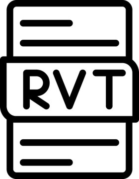 Rvt file type icons. document format type design graphic icon, with Outline design style. vector illustration