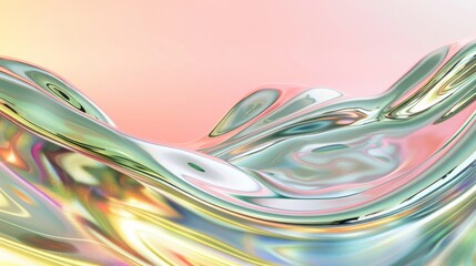 Closeup of shiny liquid on pink and yellow background, resembling abstract art