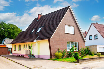 Cozy german house. Street in Germany