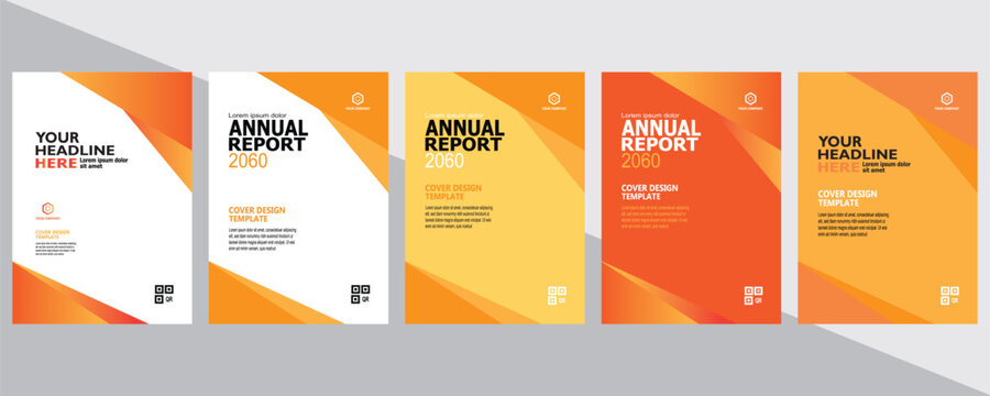  Annual Report Cover Template Flyer  | Professional Business Design Vector Set - Powered by Adobe