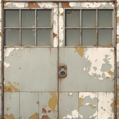 Explore the Abandoned Beauty of an Old Rusty Garage with a Decorative Hinge - Perfect for Industrial and Rustic Settings