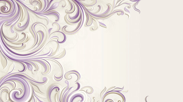 Delicate lavender swirls against creamy white, perfect for soft, romantic bordering.