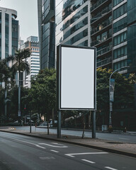 white billboard on the street