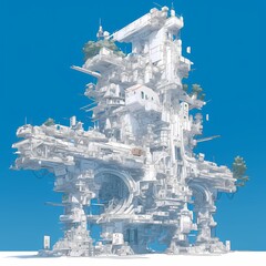 Spectacular Digital Illustration of a Complex Urban Structure - Innovative Architecture Design