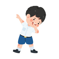 Kid doing dab dance cartoon - 787074625