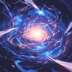 The Heart of a Nebula: A Dynamic Display of Cosmic Origins - obrazy, fototapety, plakaty