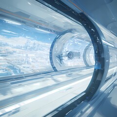 Pulse of Futuristic Transit: Inside the Speeding Hyperspeed Tube