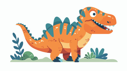 I rawr you. Cute dinosaur. Vector illustration. flat