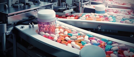 A detailed view of a pill printing machine producing customized medications for patients with multiple conditions