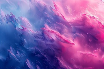 A digitally created expressive background with dynamic pink and blue brush strokes giving an...