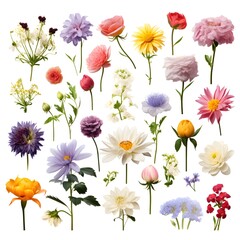 pattern with flowers, Variety of flower herbs, 
