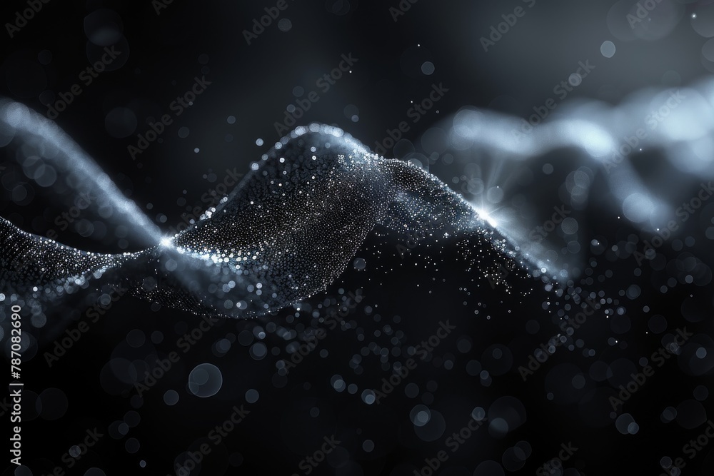 Poster this image captures the essence of abstract glowing particles, creating a sense of mystery and scien