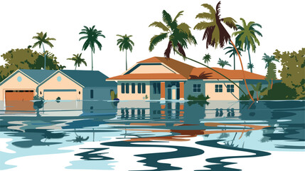 Impact of hurricane Ian on Florida suburban homes