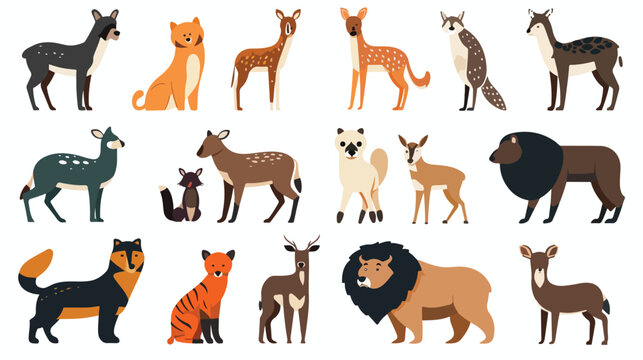 Images of animal characters with various types of animals