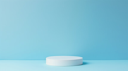 Minimalist podium on a gradient blue background. Empty podium or stage for product presentation. Copy space. Generative AI