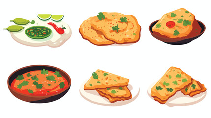 Fototapeta na wymiar Indian food appetizer isolated icon Vector illustration