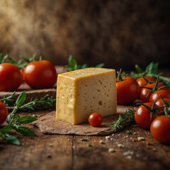 Traditional natural cheddar cheese. Product and brand placement can be done on the image.